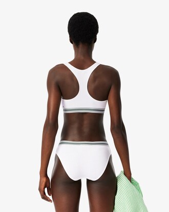 Bralette in cotone stretch con fascia a contrasto