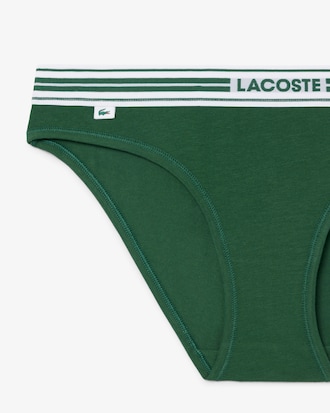 Slip in cotone stretch con vita a contrasto