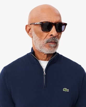 Pullover in cotone a collo alto con zip