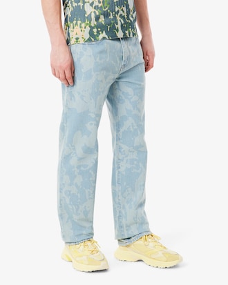 Jeans dritti in denim con stampa