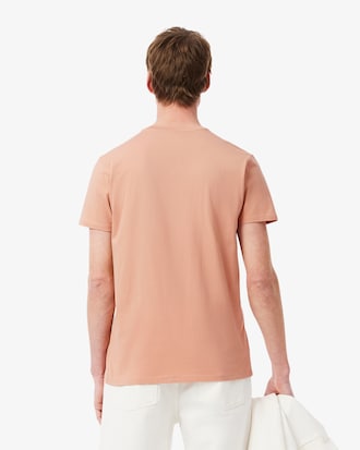 T-shirt con collo a V in jersey di cotone Pima leggero