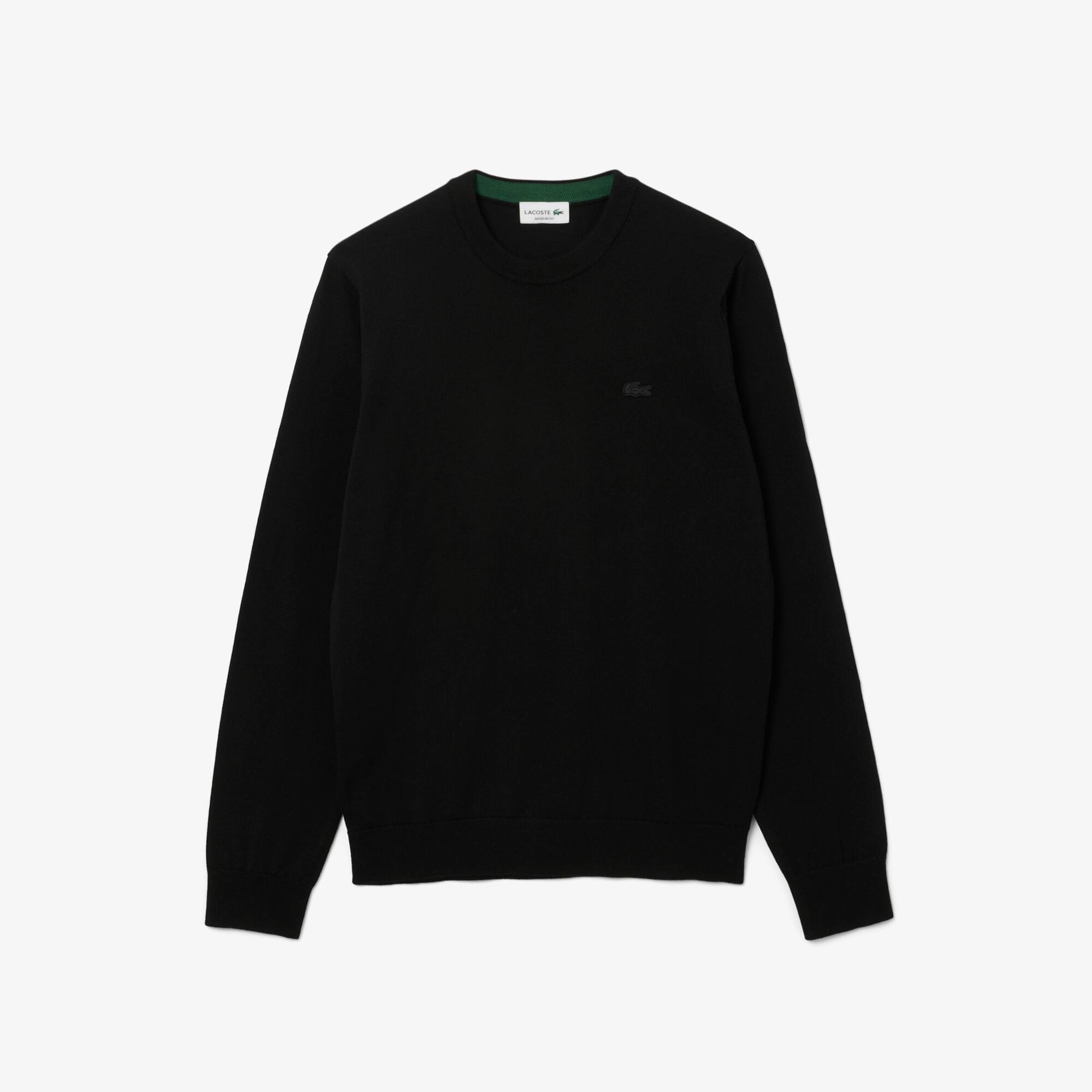 LACOSTE MAGLIA GIROCOLLO UOMO LANA RASATA art BLU e AZZURRO AH1969-2 colori