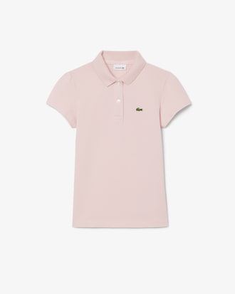 Polo in piqu&eacute; con collo smerlato