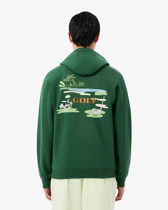 Felpa da golf con cappuccio stampata