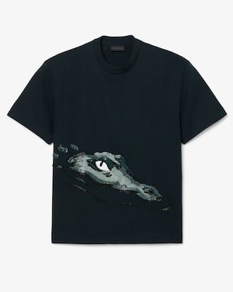 T-shirt con coccodrillo con perline Runway