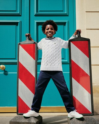 Maglione girocollo in cotone e lana