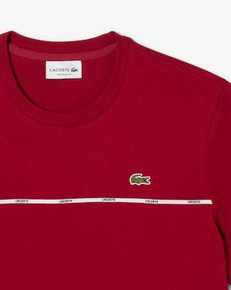 T-shirt in jersey di cotone con bordo Lacoste