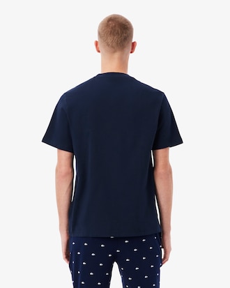 T-shirt homewear in cotone con stampa coccodrillo