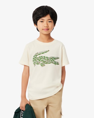 T-shirt in cotone con coccodrillo stampato