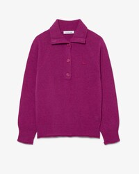 Maglione a collo alto in lana cardata