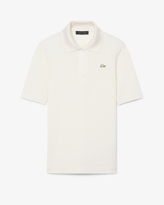 Polo slim fit in seta con coccodrillo con perline Runway