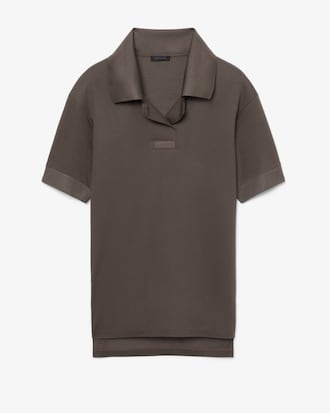 Abito in piqu&eacute; di seta con collo a polo Runway