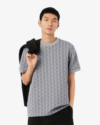 T-shirt slim fit con monogramma jacquard