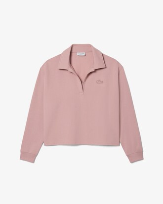 Felpa loungewear in tessuto felpato con colletto a polo