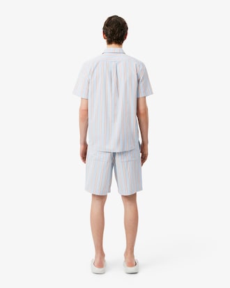 Shorts in popeline di cotone a righe