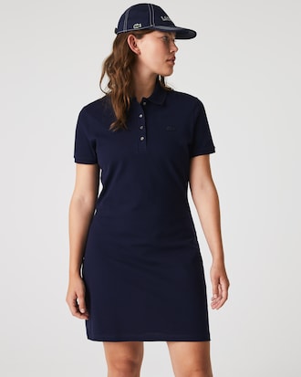 Vestito polo slim fit in mini piqué stretch