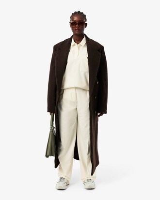 Pantaloni oversize in flanella con pieghe