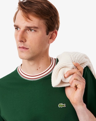 T-shirt con collo a righe Made in France