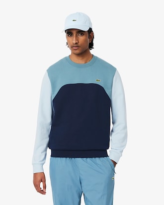 Felpa in cotone felpato color block