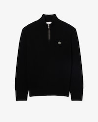 Maglione a collo alto in lana cardata con zip