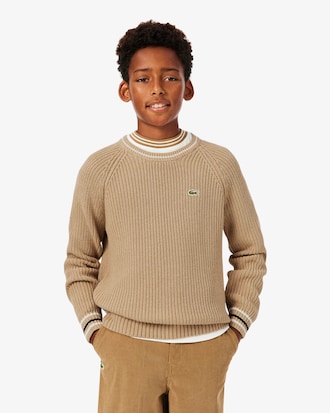 Maglione girocollo in misto cotone e lana