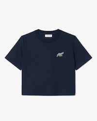 T-shirt in cotone relaxed fit con stemma