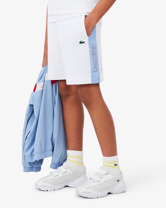 Shorts sportivi in taffet&agrave; a rombi color block