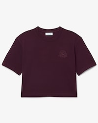 T-shirt in petit piqu&eacute; con stemma ricamato