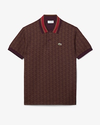 Polo dal taglio classico in jacquard con monogramma