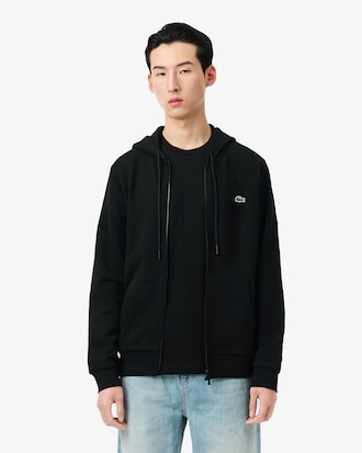 Felpa in tessuto felpato classic fit con zip