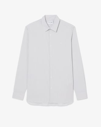 Camicia a righe in popeline elasticizzato slim fit