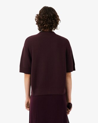 Cardigan a punto muschio in misto cotone e lana