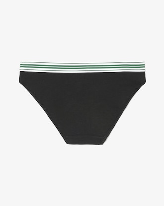 Slip in cotone stretch con vita a contrasto