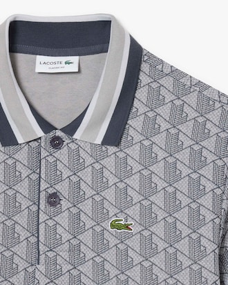 Polo dal taglio classico in jacquard con monogramma