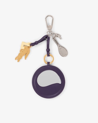 Portachiavi con charm, L, specchio e racchetta da tennis