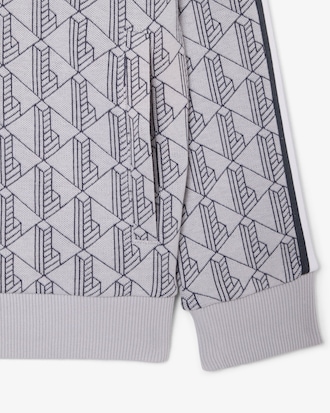 Felpa unisex a collo alto con zip e monogramma