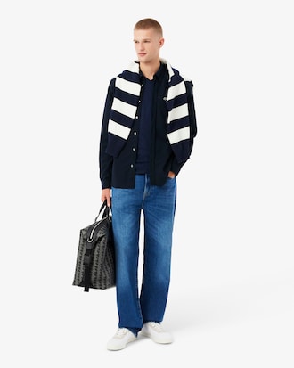 T-shirt con collo a V in jersey di cotone Pima leggero