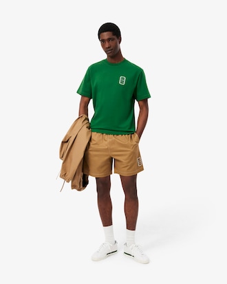 T-shirt in jersey di cotone con stampa tennis