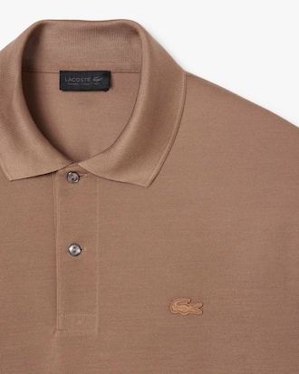 Polo slim fit in Mini-Piqué di seta Runway