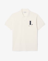 Polo classic fit in piqu&eacute; con stampa
