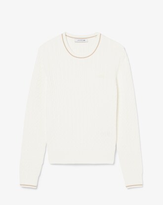 Maglione a trecce con dettaglio striscia