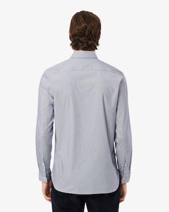 Camicia a righe in popeline stretch slim fit