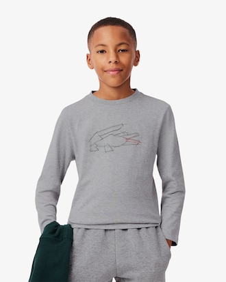 T-shirt in cotone pesante con grafica coccodrillo
