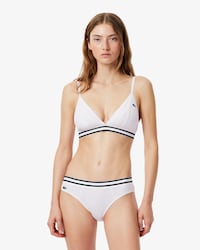Bralette a triangolo in cotone a coste