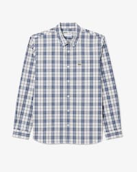 Camicia regular fit in popeline motivo scozzese