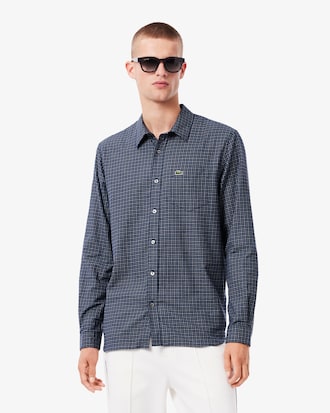Camicia regular fit in flanella motivo scozzese