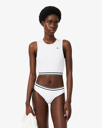 Bralette in cotone elasticizzato a coste