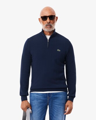 Pullover in cotone a collo alto con zip