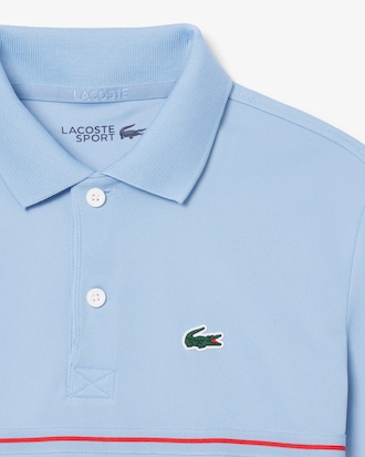 Polo in piqu&eacute; Ultra Dry a righe con marchio