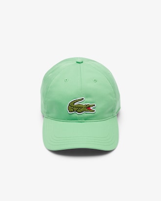Cappello in twill di cotone con stemma coccodrillo